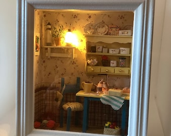 Completed Flever Dollhouse Room Shadowbox Leisurely Lunch