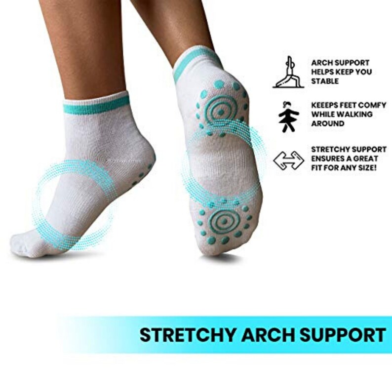 Yogisocks Pack of 6 Non Slip Skid Grip Yoga Socks Pilates Etsy