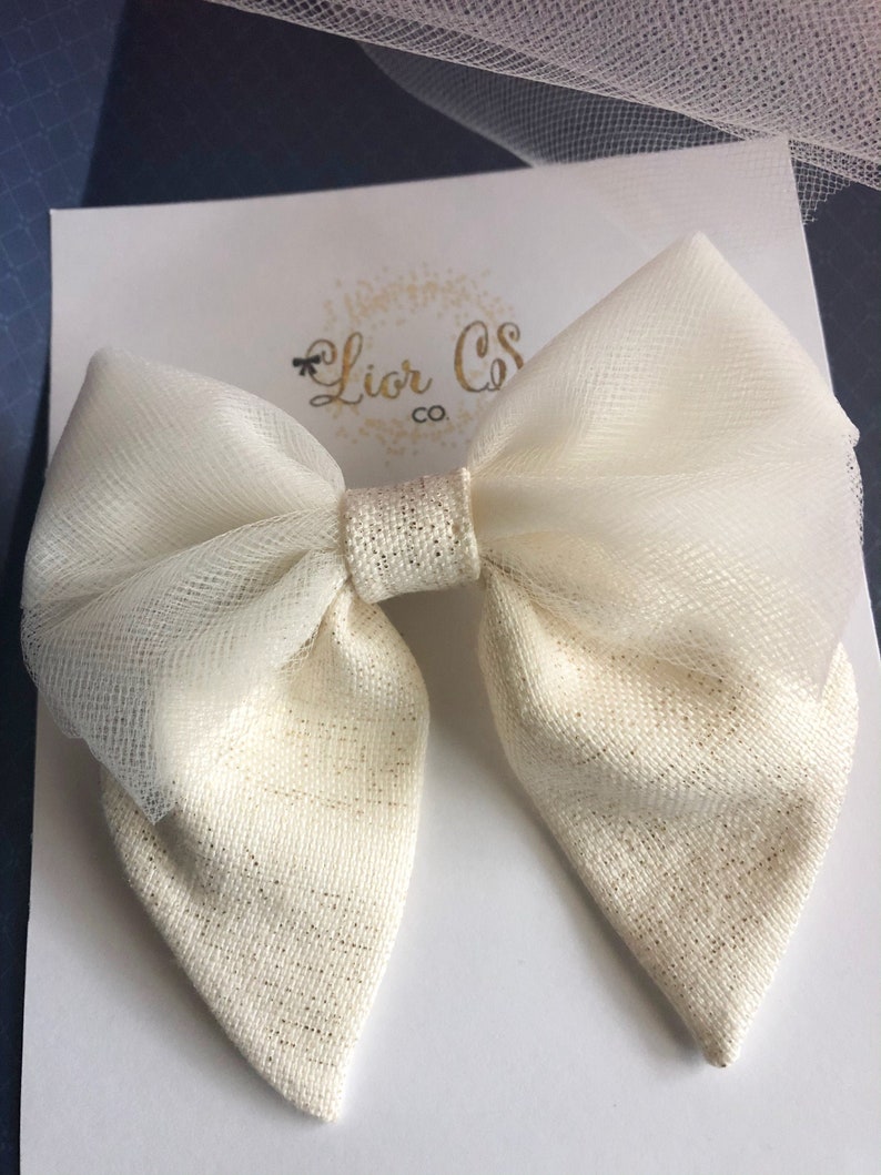 HolidayChristmas cream glitter plaid sailor bows