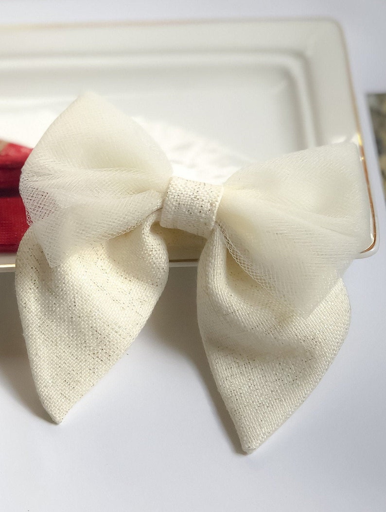 HolidayChristmas cream glitter plaid sailor bows