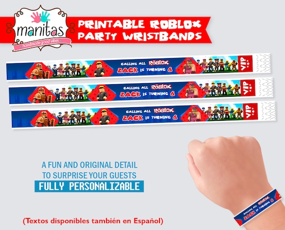 Roblox Birthday Printable Wristbands Roblox Party Roblox Party Supplies Roblox - sade roblox