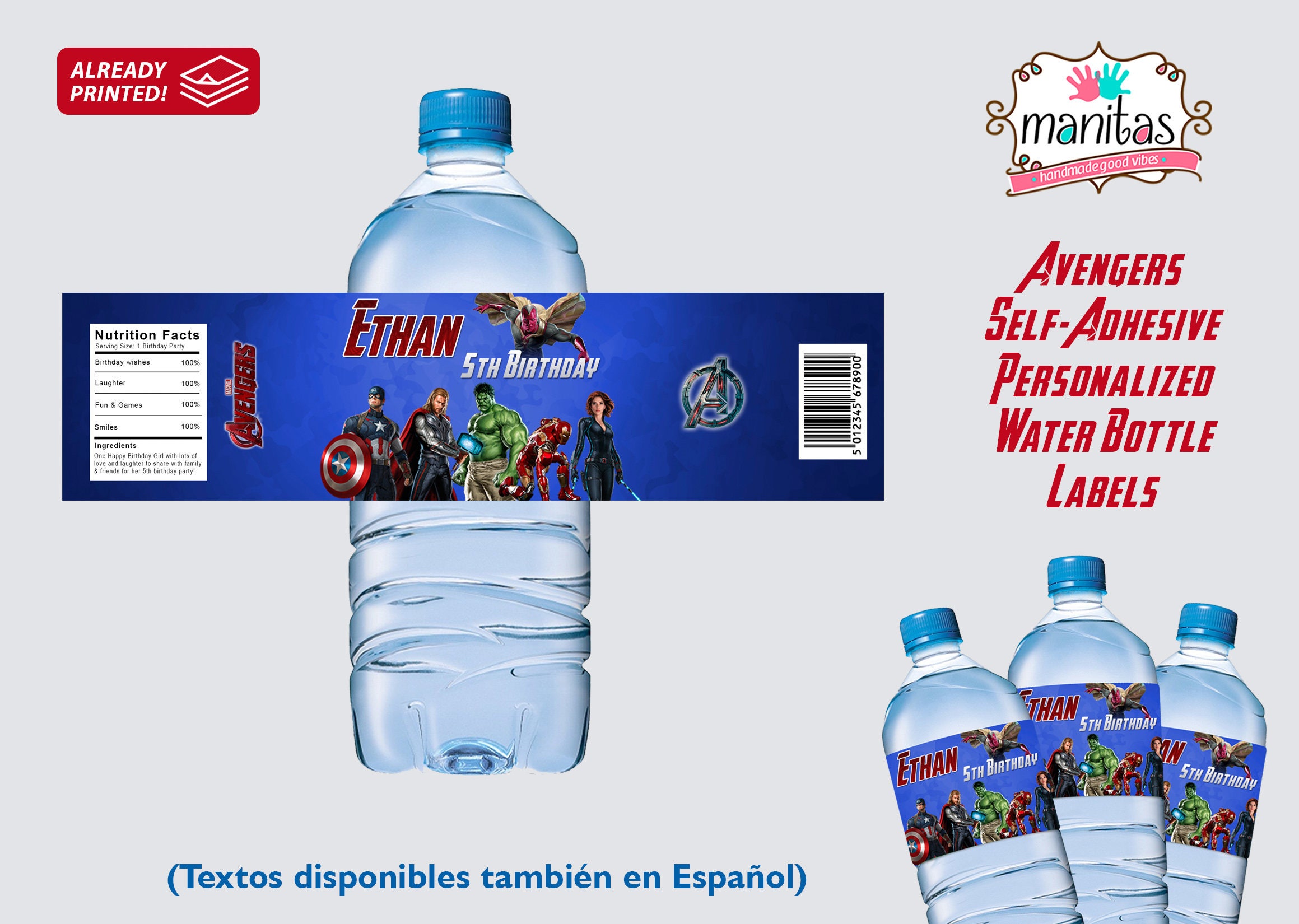 20 Pack Avengers Party Water Bottle Labels Avengers | Etsy