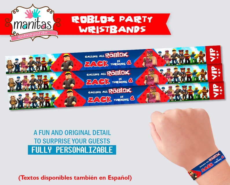 40 Pack Roblox Birthday Wristbands Roblox Party Supplies Etsy - 