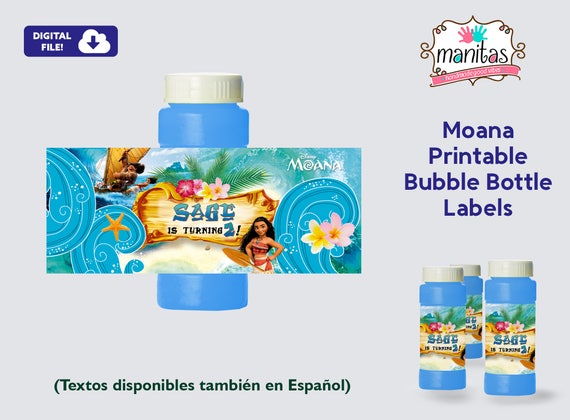Moana Printable Bubble Bottle Label Personalized Bubble Etsy - roblox bubble labels digital or printed etsy