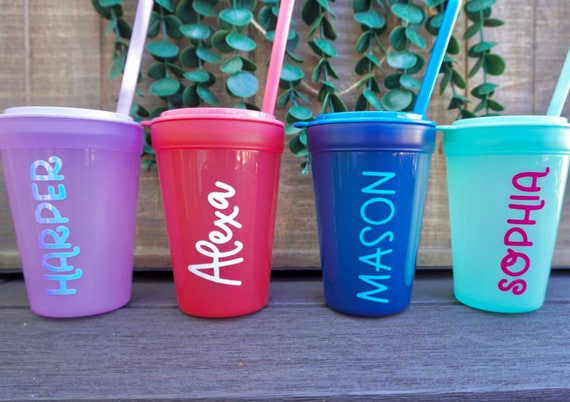 Toddler Tumbler, Toddler Cup, Personalized Kids Tumbler, Flower Girl Cup,  Personalized Kids Cups, Plastic Party Cups, Custom Party Cups 