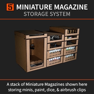 Miniature Magazine Storage System - Stackable - Modular for use with Minis/Terrain/Crafts and other items