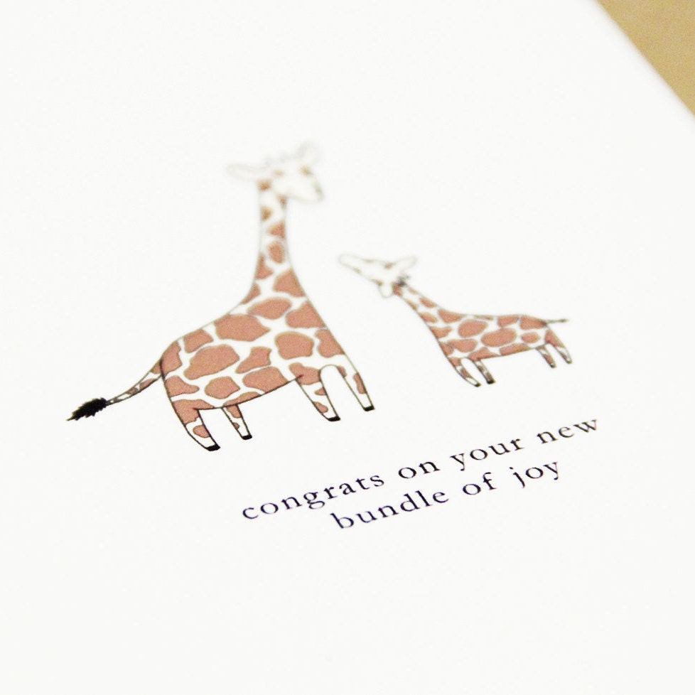 Baby Giraffe Card Giraffe Card New Baby Newborn | Etsy