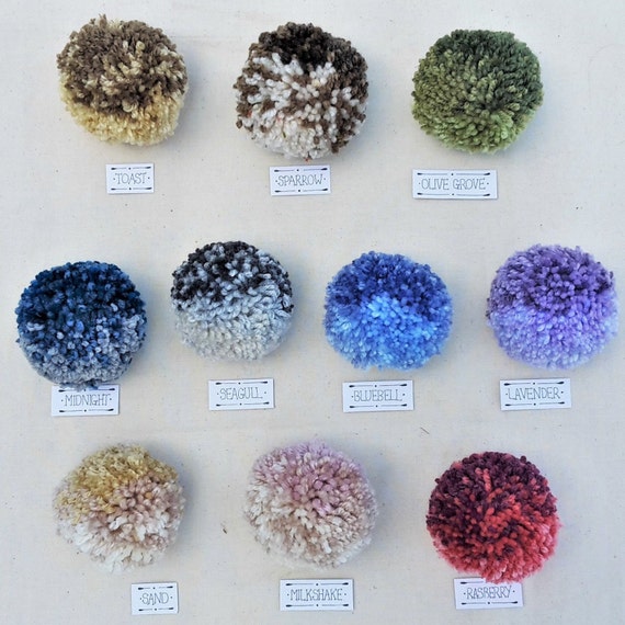 Handmade Wool 5 x 85 mm Pom Poms Bespoke Mixed Yarn Loose Pom Poms Wool Pom Pom Balls Custom Made Craft Pom Poms