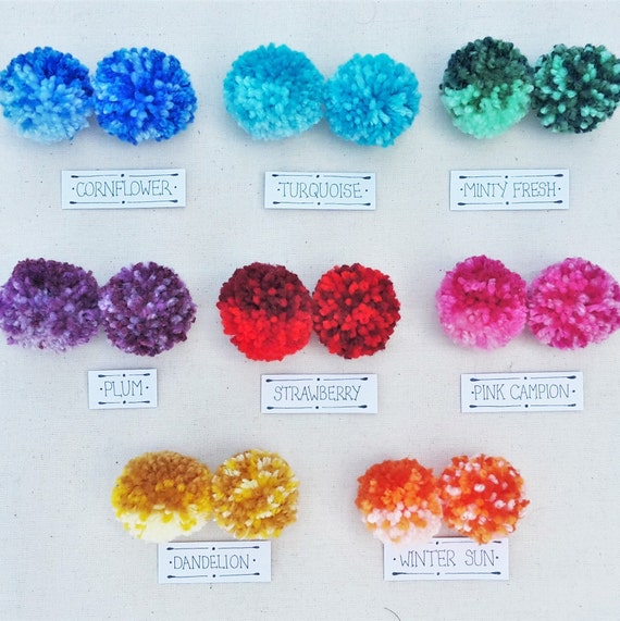 Handmade Wool 5 x 85 mm Pom Poms Bespoke Mixed Yarn Loose Pom Poms Wool Pom Pom Balls Custom Made Craft Pom Poms