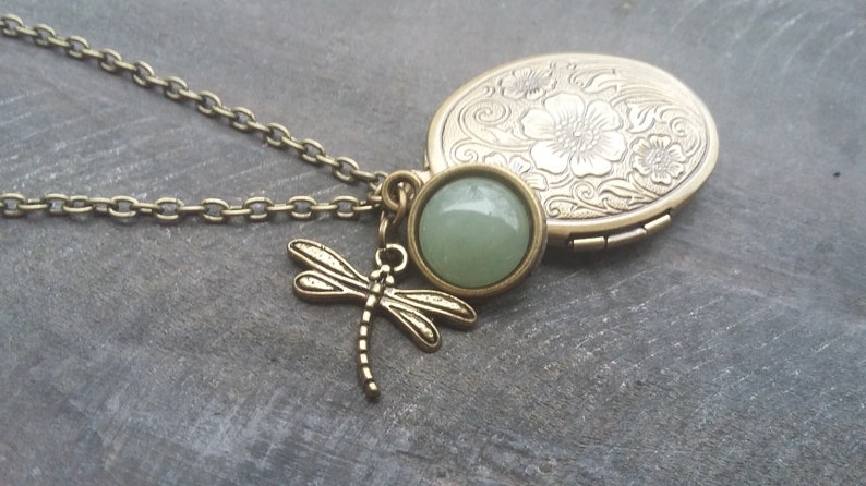 Medaillonkette Mint Vintage, Medaillon Kette Mint Vintage, necklace medallion mint vintage, necklace with medallion, Kette Mint Vintage Bild 1