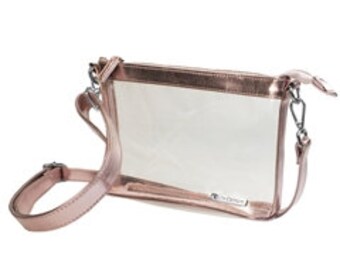 rose gold clear purse