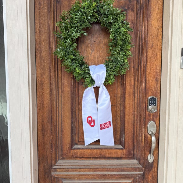 College Logo Wreath Sash, College Logo Wreath,College Decoration,Graduation Party Wreath, Graduation Party Decoration,University of Oklahoma