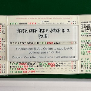 Mahjong Line Reader, Mahjong Rules Helper, Beginner Mahjong Rules, Mahjong Gift, Mother's Day Gift, Mahjong Card, Personalized Mahjong Gift