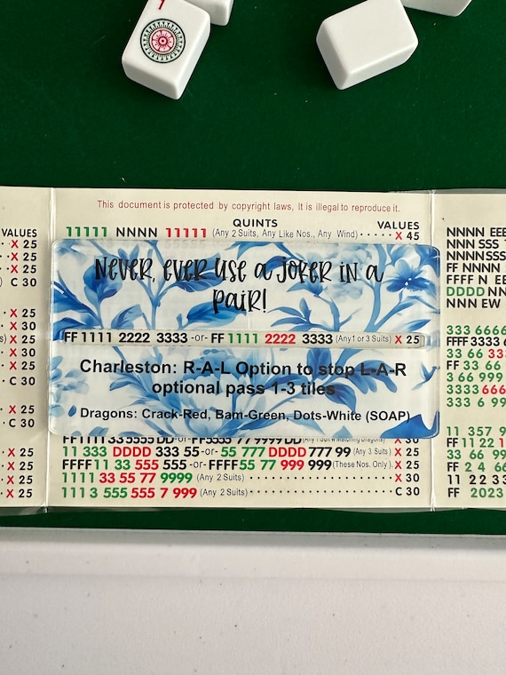 Acrylic Mahjong Line Reader: Beginner Mahjong Rules Helper