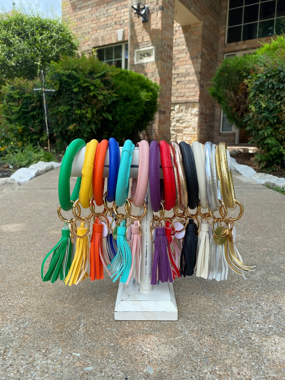 Key Ring Bracelet Key Ring Personalized Monogrammed Key Etsy