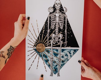 Framework print | large wall art | skeleton art print | sunshine art print