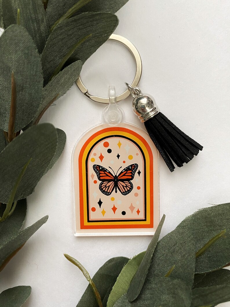 Monarch keychain butterfly keychain colorful keychain image 5