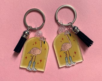 Flamingo keychain | acrylic colorful key accessories | western keychain