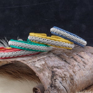 RIVER // Reindeer Leather Bracelet / Sami Craft / Saami Handicraft / Pewter Tin Thread / Swedish Bracelet / Scandinavian / Sami Made