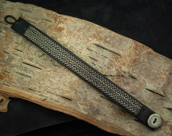 Saami Reindeer Bracelet / Pewter Braided Oxidized Silver / Lapland Sami Armband / Celtic Unisex Wristband / Viking Men's / "FOXTAIL" Design