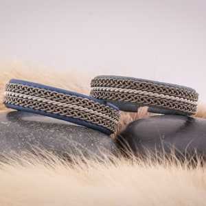 SIDDA // Reindeer Leather Bracelet / Sami Craft / Saami Handicraft / Pewter Tin Thread / Swedish Sami Bracelet / Scandinavian / Sami