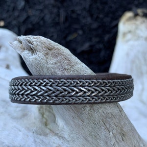 FOXTAIL // Swedish Saami Reindeer Bracelet / Oxidized Pewter Braided Silver / Lapland Sami Armband / Viking Unisex Wristband / Celtic