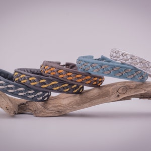 BOAZU // Reindeer Leather Bracelet / Sami Craft / Saami Handicraft / Pewter Tin Thread / Swedish Sami Bracelet / Scandinavian / Sami Made