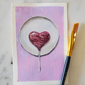Original 4x6 Gouache Painting - Sweet Heart