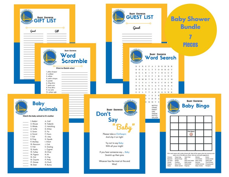 Youngster Shower Game titles Warriors Printable Visitor Reward Checklist Blue Yellow White Basketball Themed Fast Down load document image regarding Warriors Schedule Printable known as Youngster Shower Video games Warriors Printable Visitor Reward Listing Blue Yellow White Basketball Themed Quick Obtain document