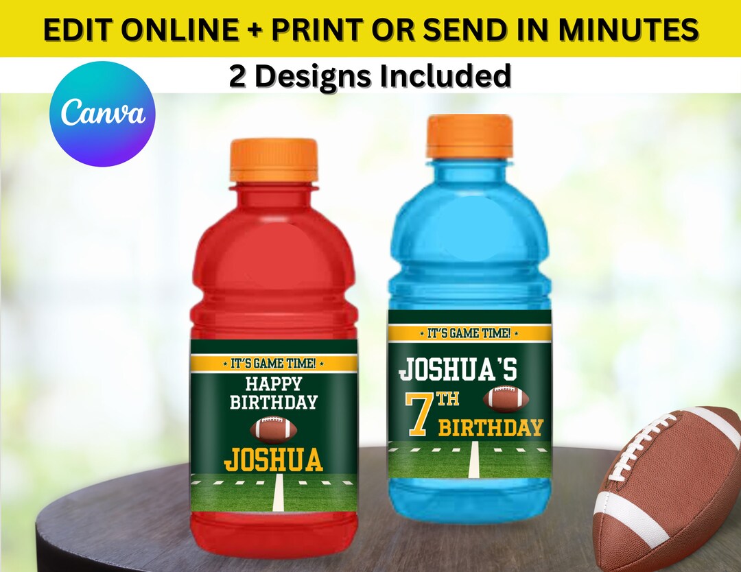 Editable Gatorade Bottle Label Wrapper Green Bay Green Yellow Football Editable Gatorade Bottle Label Wrapper Green Bay Green Yellow Football