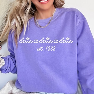 Delta Delta Delta Heart Sorority Sweatshirt, Tri Delta Sorority Merch, Big Little Reveal Gift, Sorority Shirt, Greek Initiation Gift
