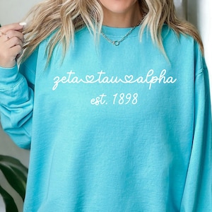 Zeta Tau Alpha Heart Sorority Sweatshirt, ZTA Sorority Merch, Big Little Reveal Gift, Sorority Shirt, Greek Initiation Gift
