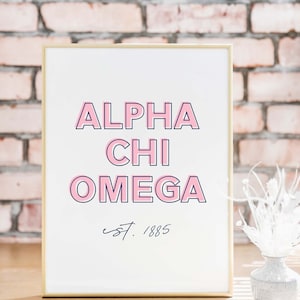 Alpha Chi Omega Electric Sorority Printable Art Print, AXO Sorority Wall Decor, Big Little Reveal Gift, DIGITAL DOWNLOAD