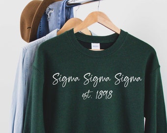Sigma Sigma Sigma Sorority Sweatshirt, Tri Sigma Sorority Gift, Big Little Reveal, Initiation