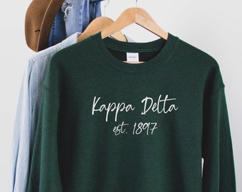 Kappa Delta Sorority Sweatshirt, KD Sorority Gift, Big Little Reveal, Initiation