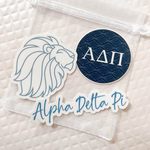 Alpha Delta Pi Laptop Stickers, Pack of 3 ADPi Sorority Decal, Bid Day