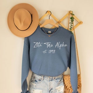 Zeta Tau Alpha Sorority Sweatshirt, ZTA Sorority Gift, Big Little Reveal, Initiation