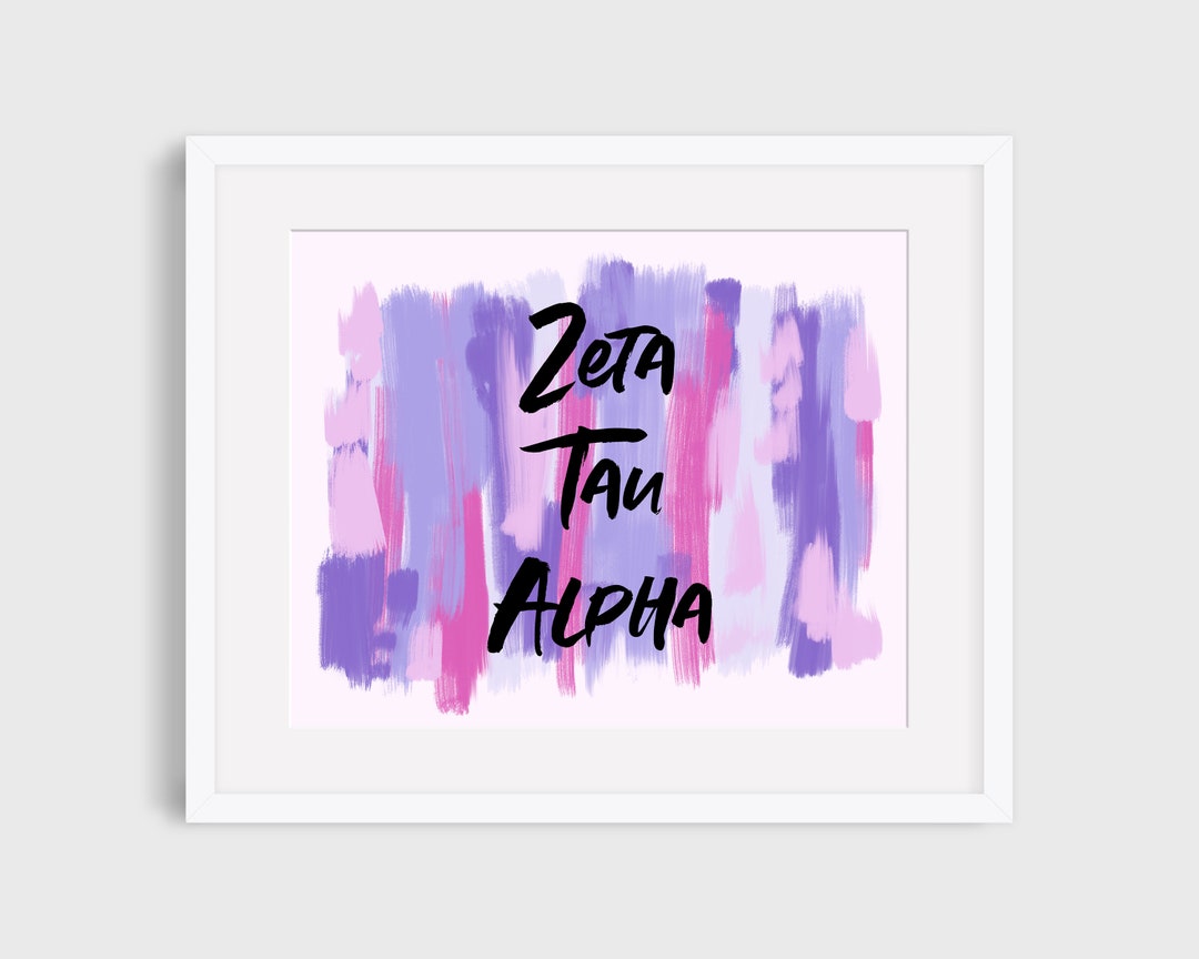 Zeta Tau Alpha Sorority Purple Printable Art Print, ZTA Sorority Wall ...