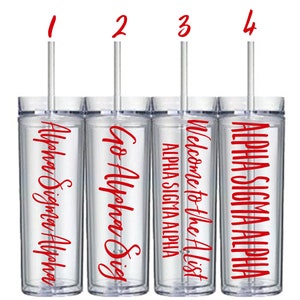 Alpha Sigma Alpha Tumbler, ASA Sorority Gift, Water Bottle