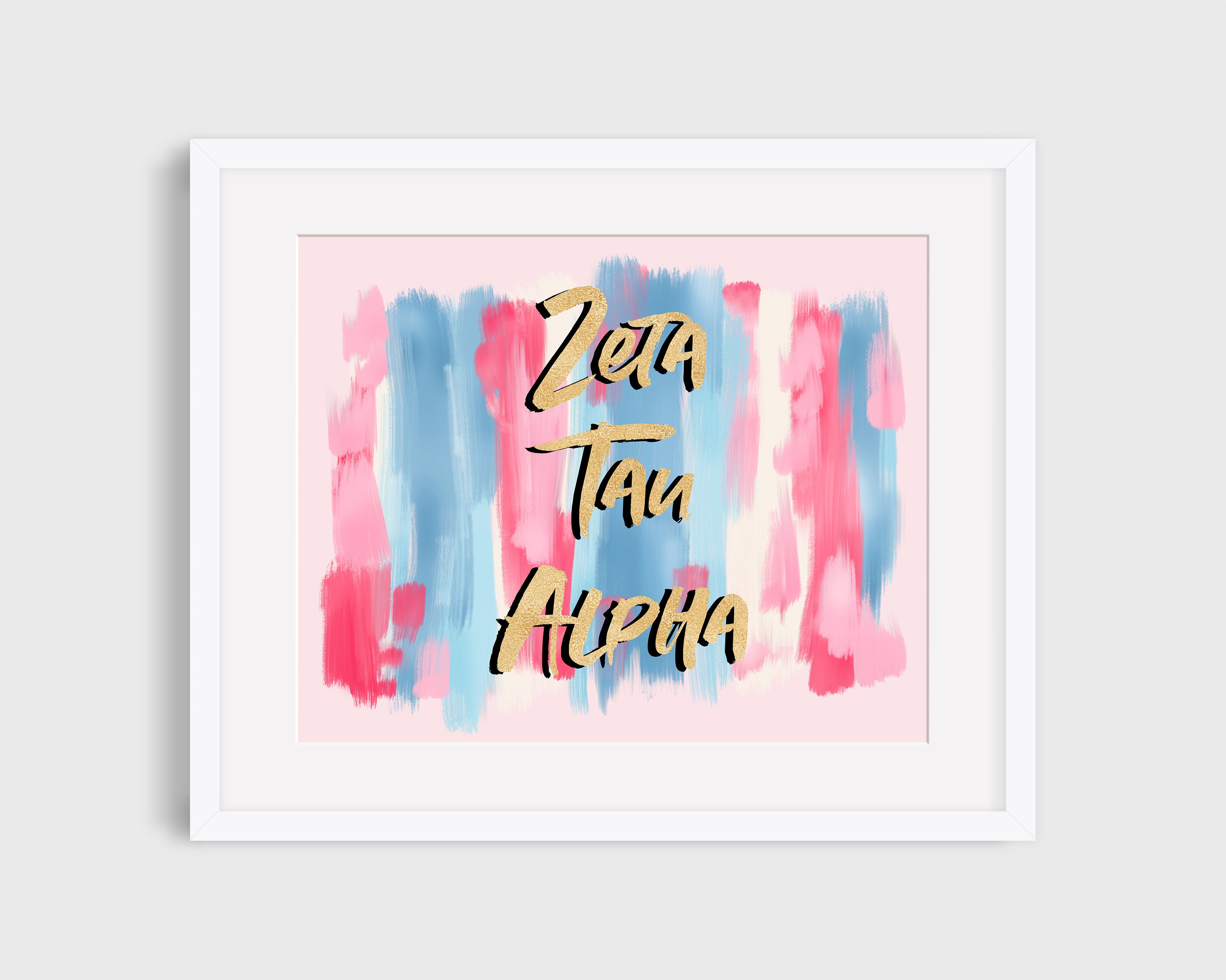 Zeta Tau Alpha Sorority Printable Art Print, ZTA Sorority Wall Decor ...
