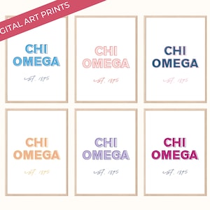 15 Chi Omega Sorority Art Prints, College Dorm Decor Bundle, Chi O Poster Wall Decor Printable, DIGITAL DOWNLOAD