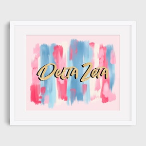 Delta Zeta Sorority Printable Art Print, DZ Sorority Wall Decor, Big Little Reveal Gift, DIGITAL DOWNLOAD