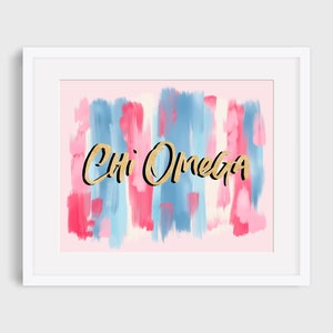 Chi Omega Sorority Printable Art Print, Chi Omega Sorority Wall Decor, Big Little Reveal Gift, DIGITAL DOWNLOAD