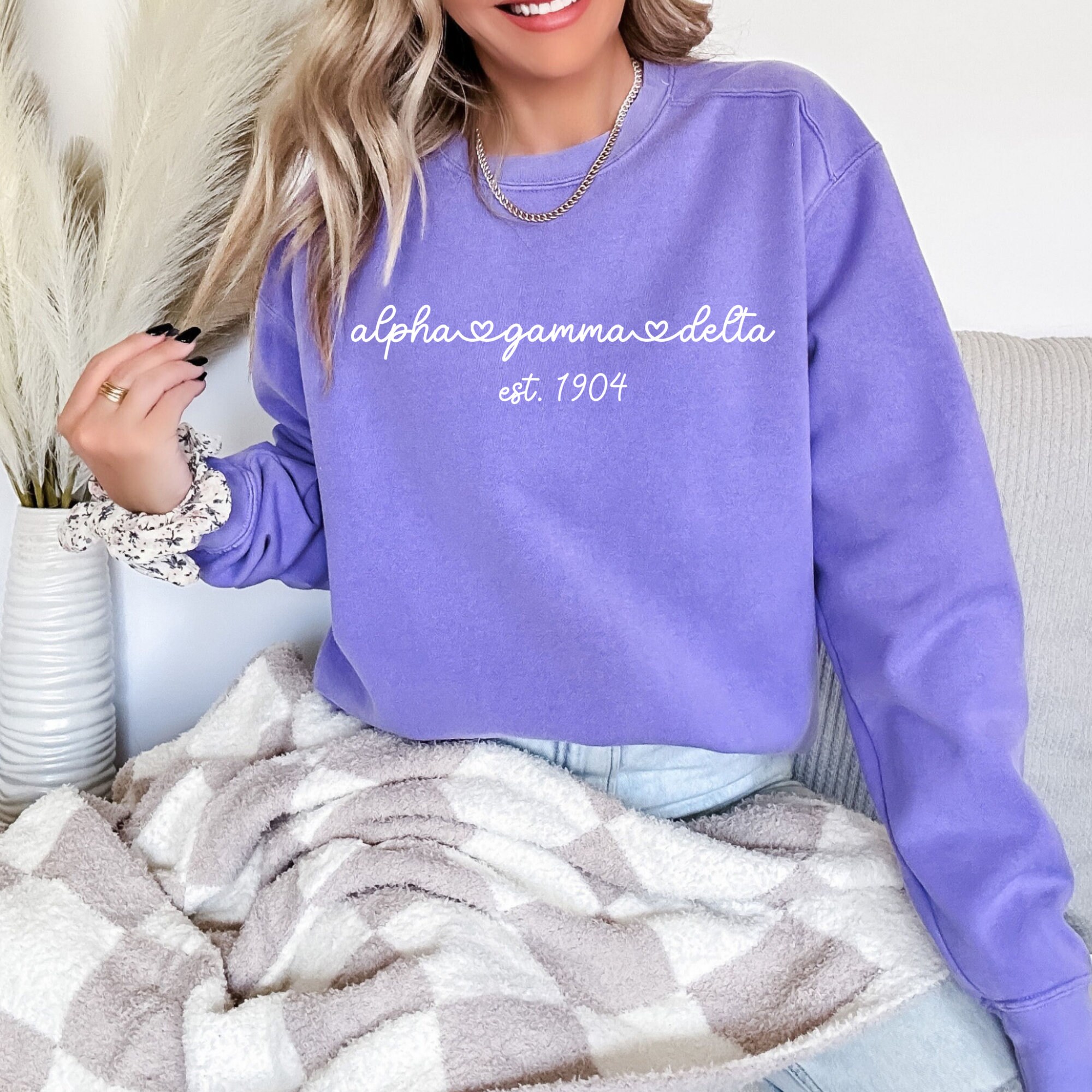 Alpha Gamma Delta Heart Sorority Sweatshirt, Alpha Gam Sorority Merch ...