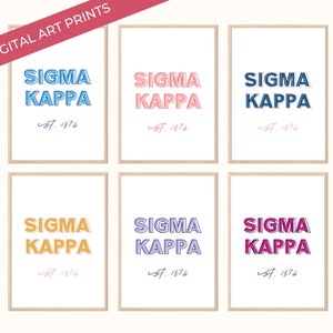 15 Sigma Kappa Sorority Art Prints, College Dorm Decor Bundle, Sig Kap Poster Wall Decor Printable, DIGITAL DOWNLOAD