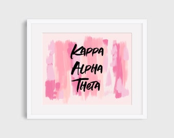 Kappa Alpha Theta Sorority Peachy Printable Art Print, KAO Sorority Wall Decor, Big Little Reveal Gift, DIGITAL DOWNLOAD
