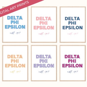 15 Delta Phi Epsilon Sorority Art Prints, College Dorm Decor Bundle, DPhiE Poster Wall Decor Printable, DIGITAL DOWNLOAD