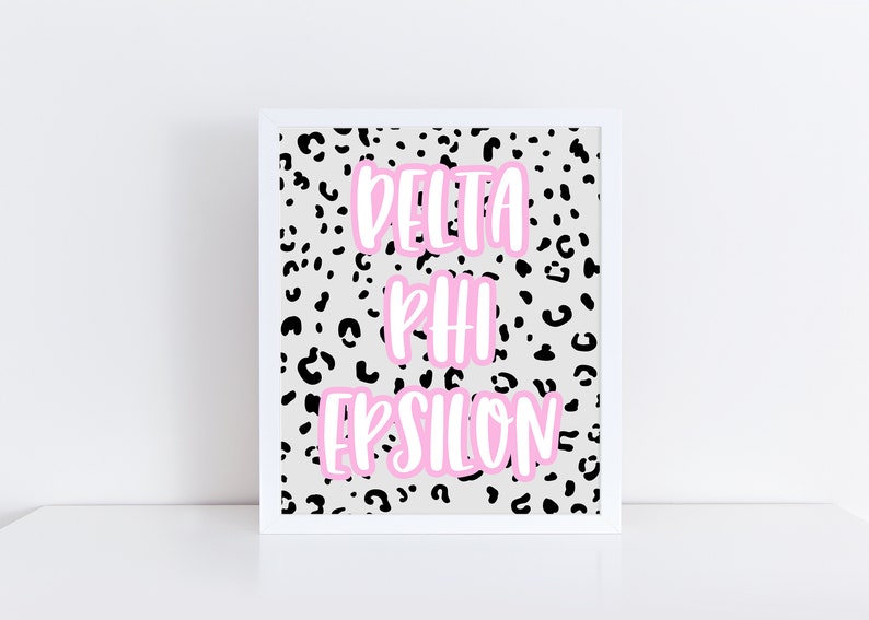 Delta Phi Epsilon Sorority Printable Leopard Art Print Dphie - Etsy