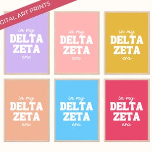 15 Delta Zeta Sorority Art Prints, College Dorm Decor Bundle, Dee Zee Poster Wall Decor Printable, DIGITAL DOWNLOAD