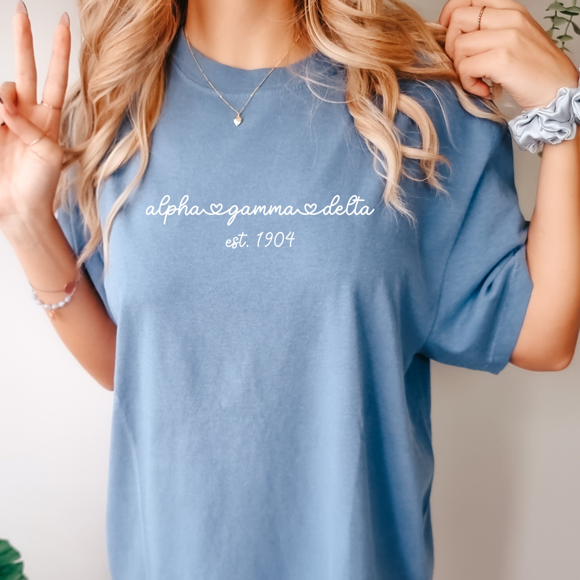 Alpha Gamma Delta Heart Sorority Tshirt, Alpha Gam Sorority Merch, Big ...